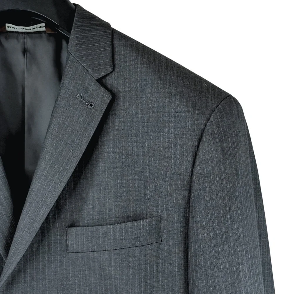 PERRY ELLIS Men's Grey Pin Striped SUIT JACKET Immaculate Condition 42 Regular